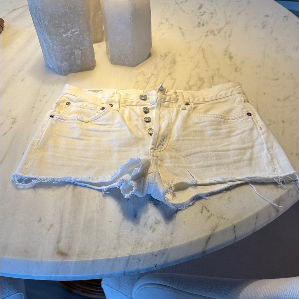 Agolde Cream Jean Shorts
